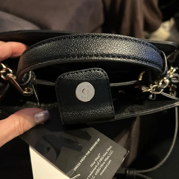 Nine West Black Crossbody Bag with Gold Accents - Picture 6 of 9